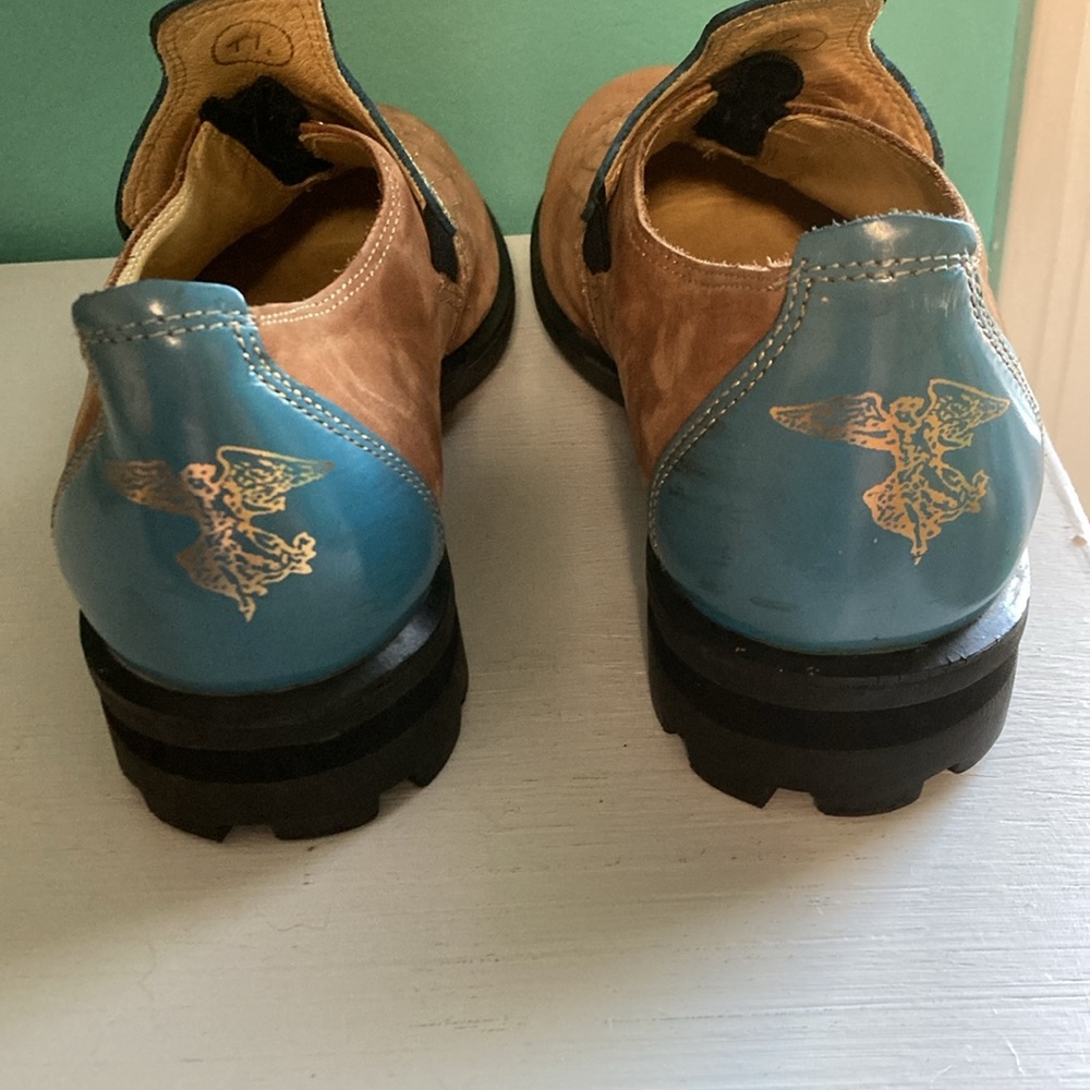 John Fluevog Brown and Blue Women's Shoes - Picture 4 of 6